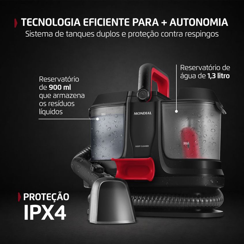 Extratora Portátil Deep Cleaner Mondial Preto 1600w - Exp-03-r 220v - imagem 4