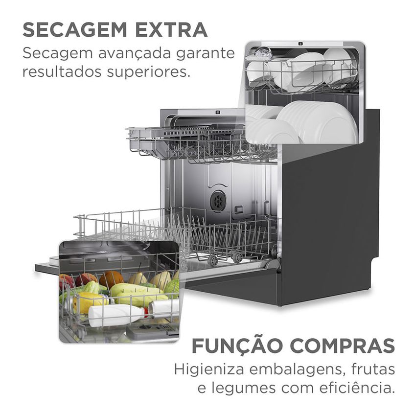 Lava Louças 8 Serviços Cinza Touch Plus Midea Mdwtf08s1 - 220v - imagem 3