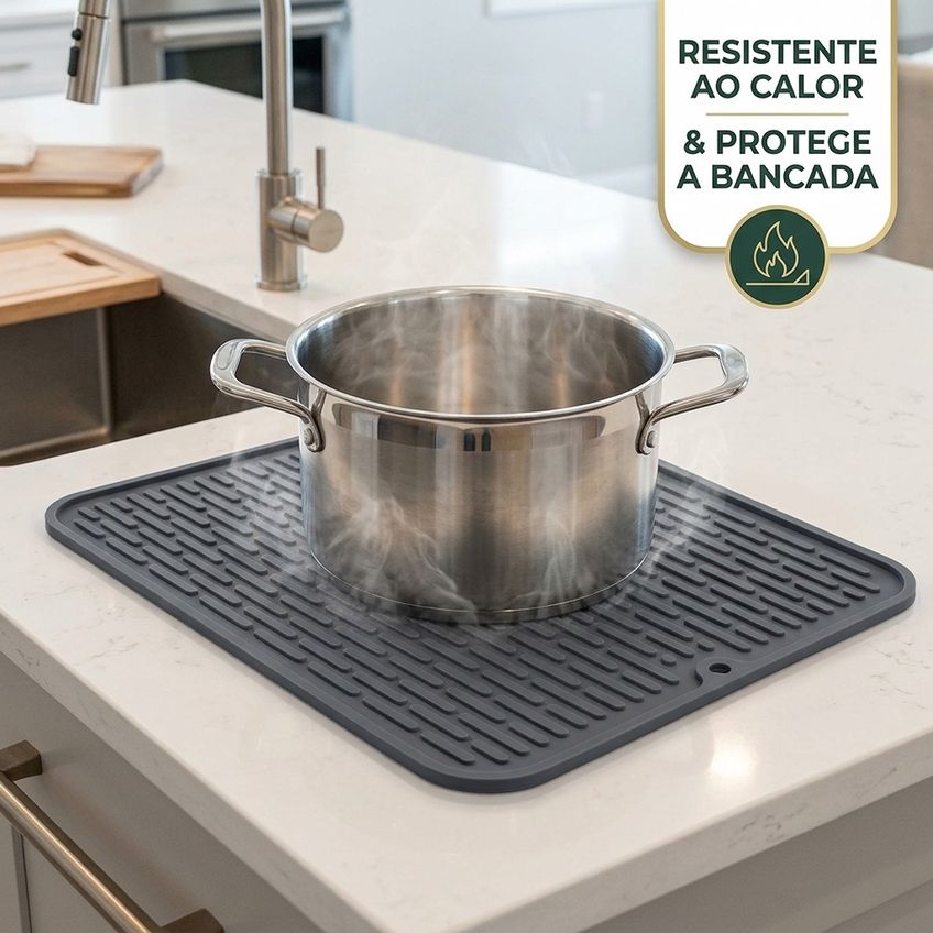 Tapete Escorredor Silicone Múlti Uso Pia Pratos Copos 30x40 - imagem 3