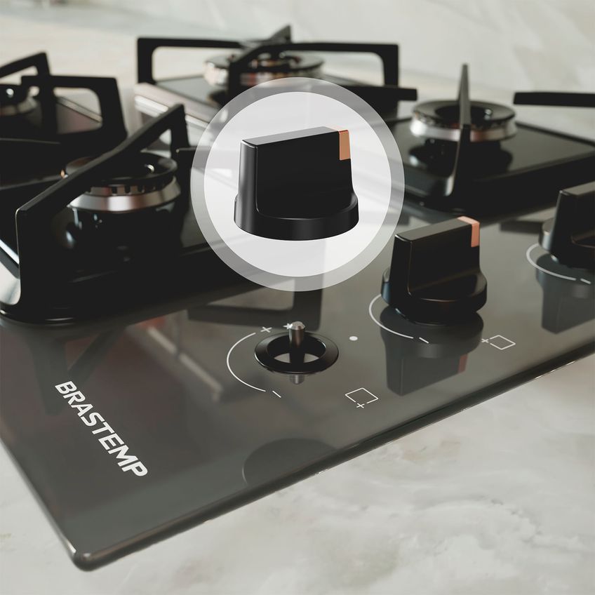 Cooktop 4 Bocas A Gás, Grades De Ferro Fundido E Chamas Especiais Cinza Brastemp - Bds62as Bivolt - imagem 4