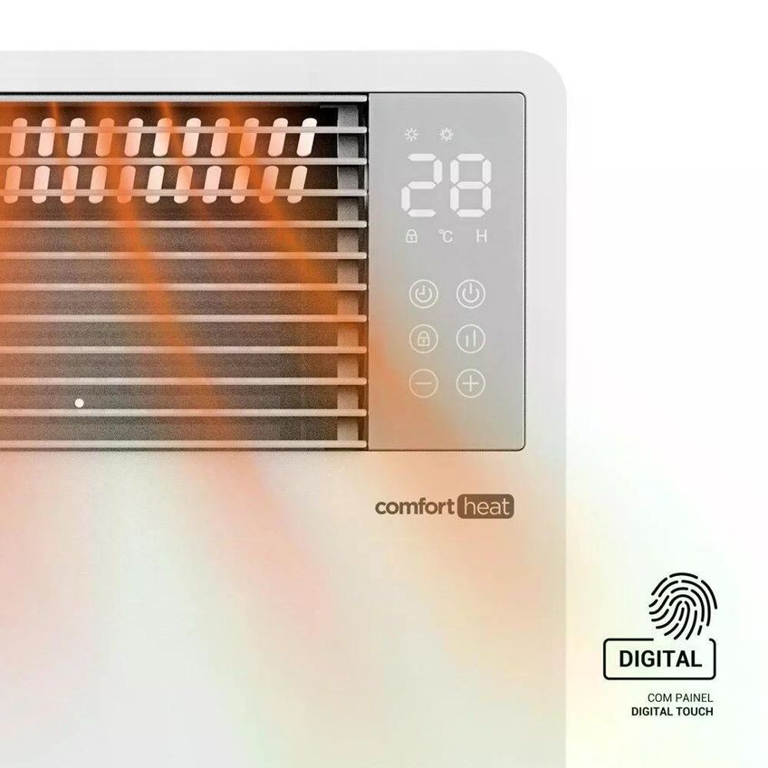 Aquecedor Elétrico Eos Comfort Heat Eaq04 Com Painel Digital Para Piso E Parede Com Tecnologia Convector 1500w 127v - imagem 4
