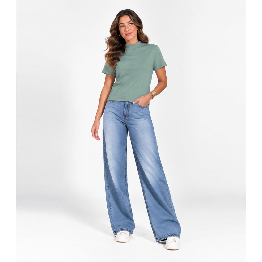 Blusa Feminina Gola Chaminé Infinita Cor Verde M - imagem 3