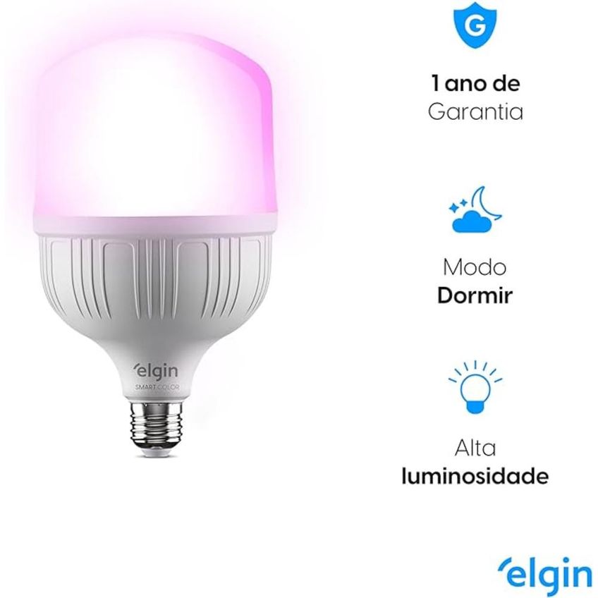 Lâmpada Led Smart 20w Compatível Com Assistente Controle Por Voz Cores Rgb Bivolt - imagem 3