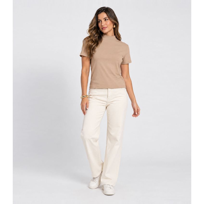 Blusa Feminina Gola Chaminé Infinita Cor Marrom P - imagem 3