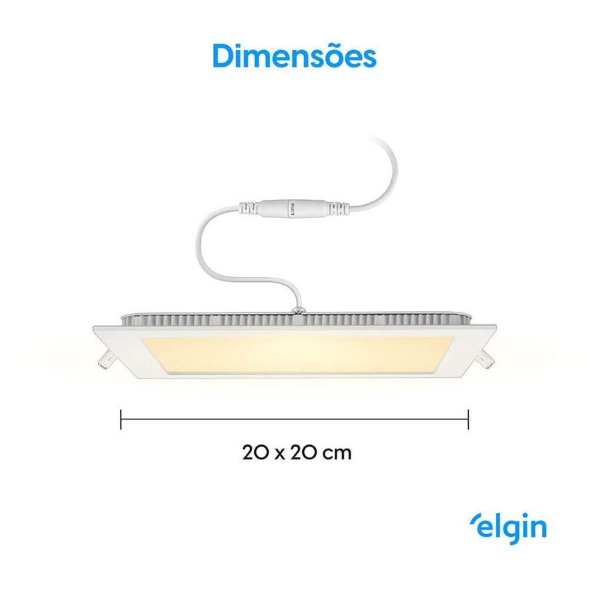Luminária De Embutir Quadrada Smart 18w Compatível Com Assistente Bivolt - imagem 3