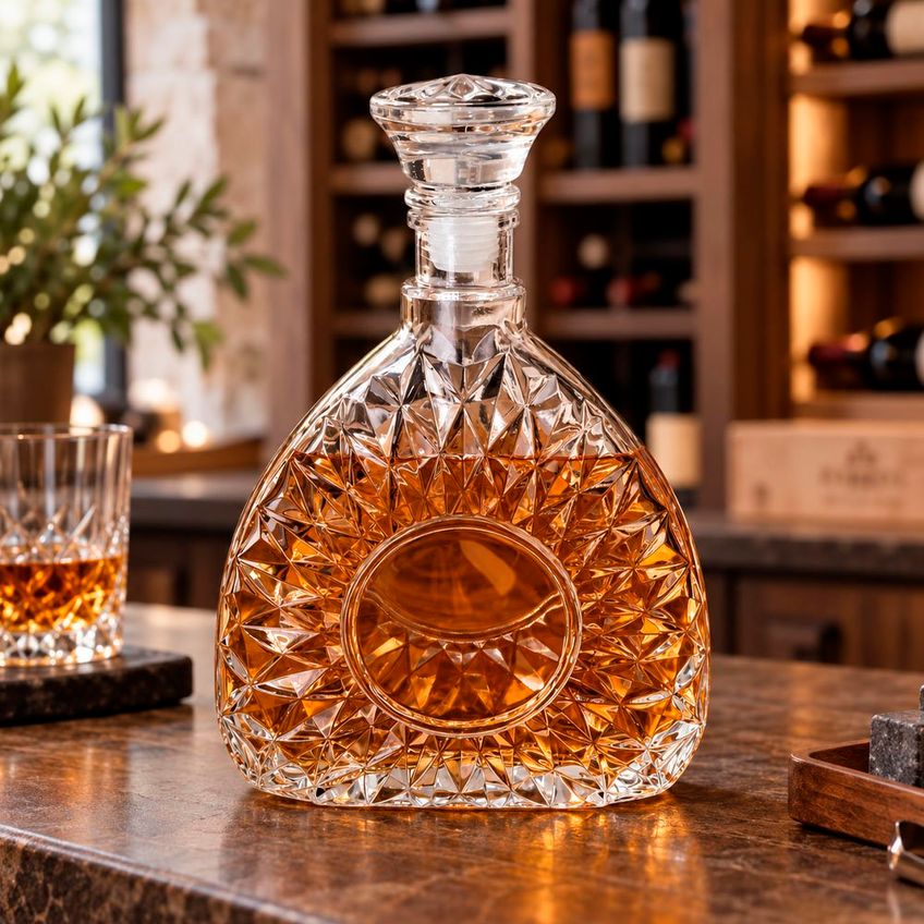 Garrafa Frasco Licor Whisky Licoreira Triangular Vidro 750ml - imagem 3