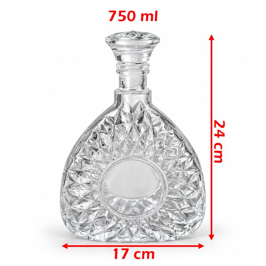 Garrafa Frasco Licor Whisky Licoreira Triangular Vidro 750ml - imagem 5