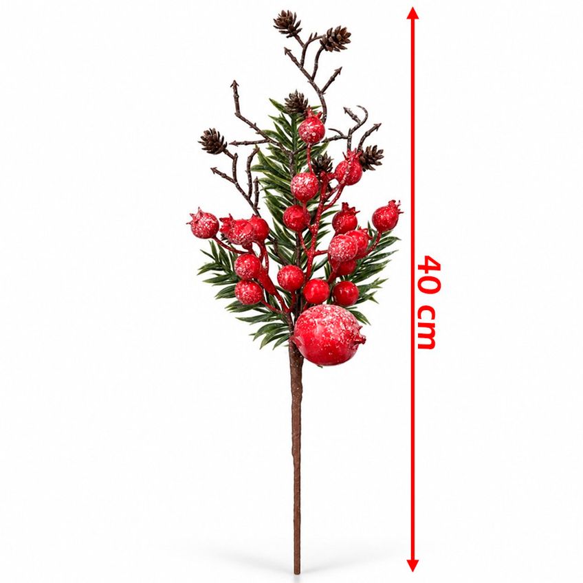 Galho Pick Artificial Nevado Enfeite Natalino 40cm Kit 6pçs - imagem 5