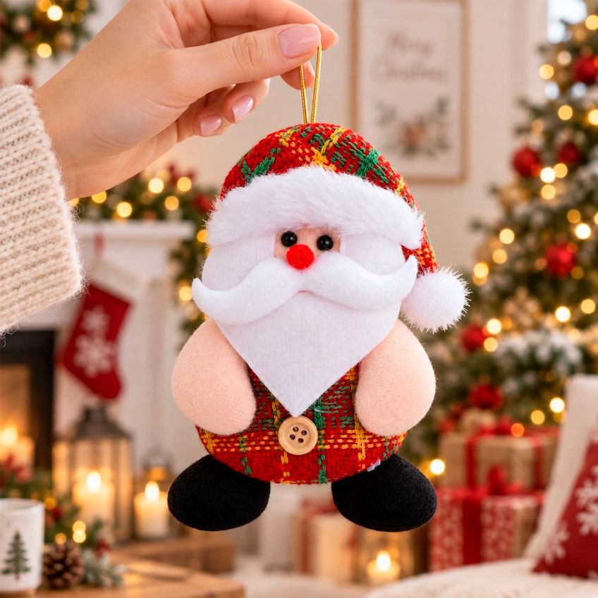Pendente Papai Noel Decoração Árvore De Natal 12cm Kit 20pçs - imagem 3