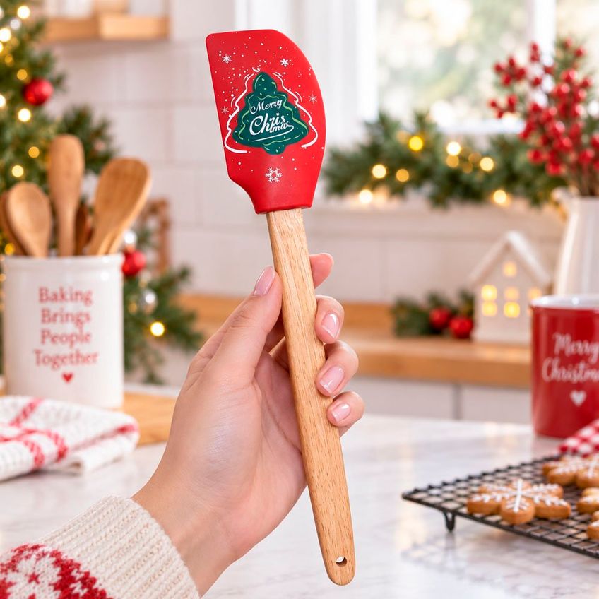 Jogo Espátula Natalina Silicone Noel Rena Neve 30cm Kit 6pçs - imagem 4