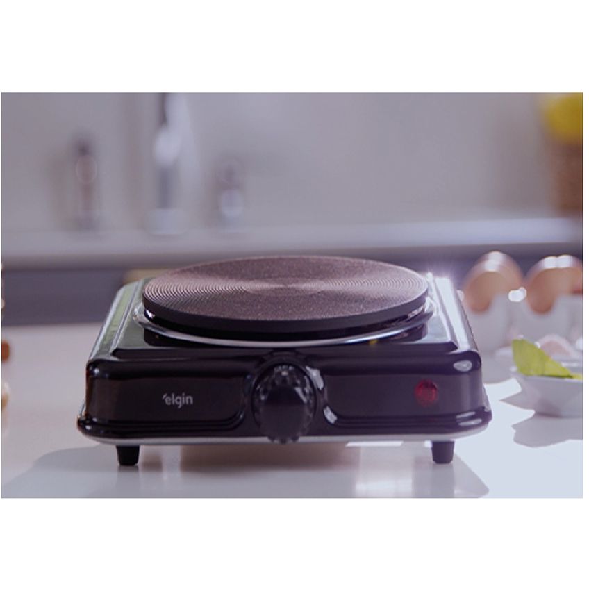 Fogão Portátil Elgin Single Cook 42fog 1 Boca Preto 127v Reembalado - imagem 4