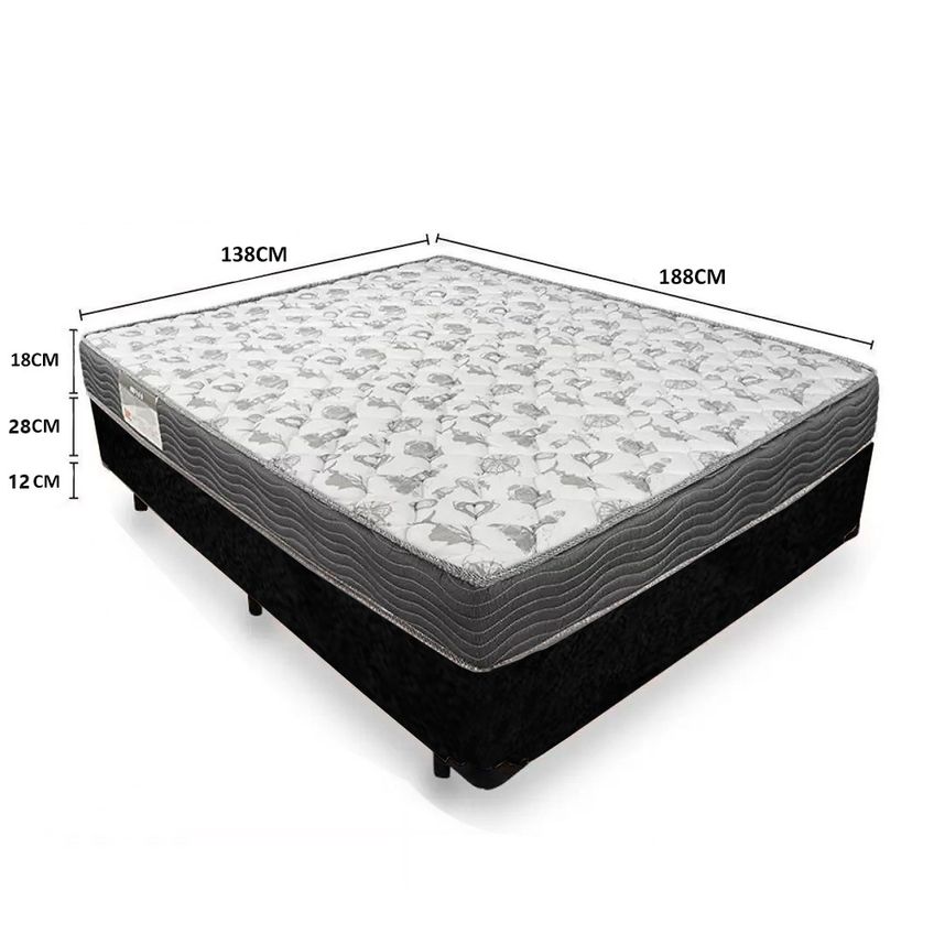 Cama Box Casal Suede + Colchão De Espuma D33 - Sereneprime - 138cm - imagem 4