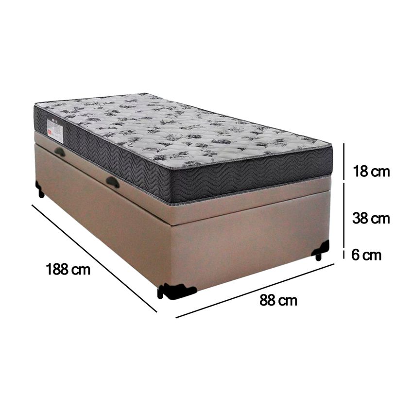 Cama Box Baú Solteiro Sintético + Colchão De Espuma D33 - Sereneprime - 88cm - imagem 4