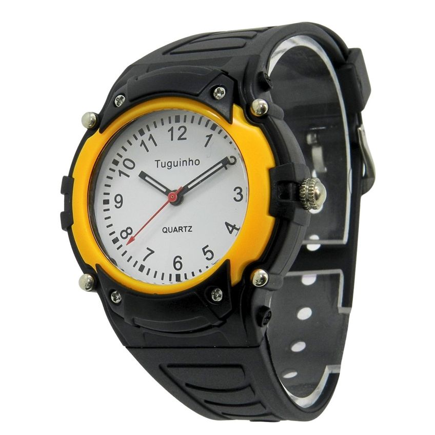 Relógio Menino Tuguir Analógico Tg30651 Preto E Amarelo E Branco - imagem 3