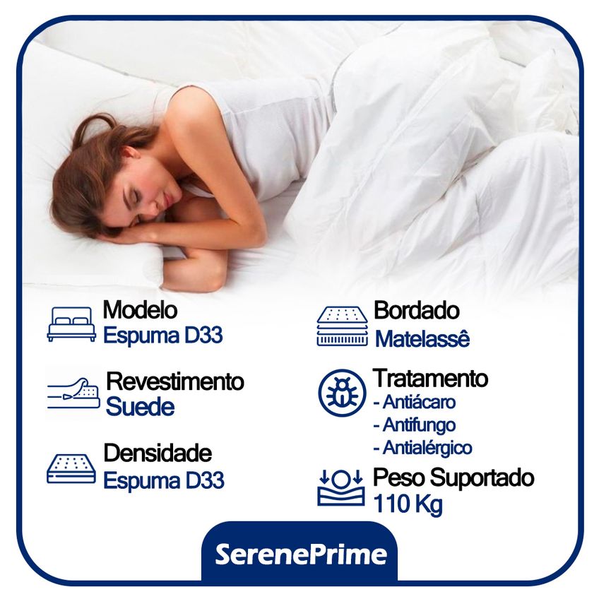 Colchão Solteiro De Espuma D33 Sereneprime 88x188x18cm - imagem 3