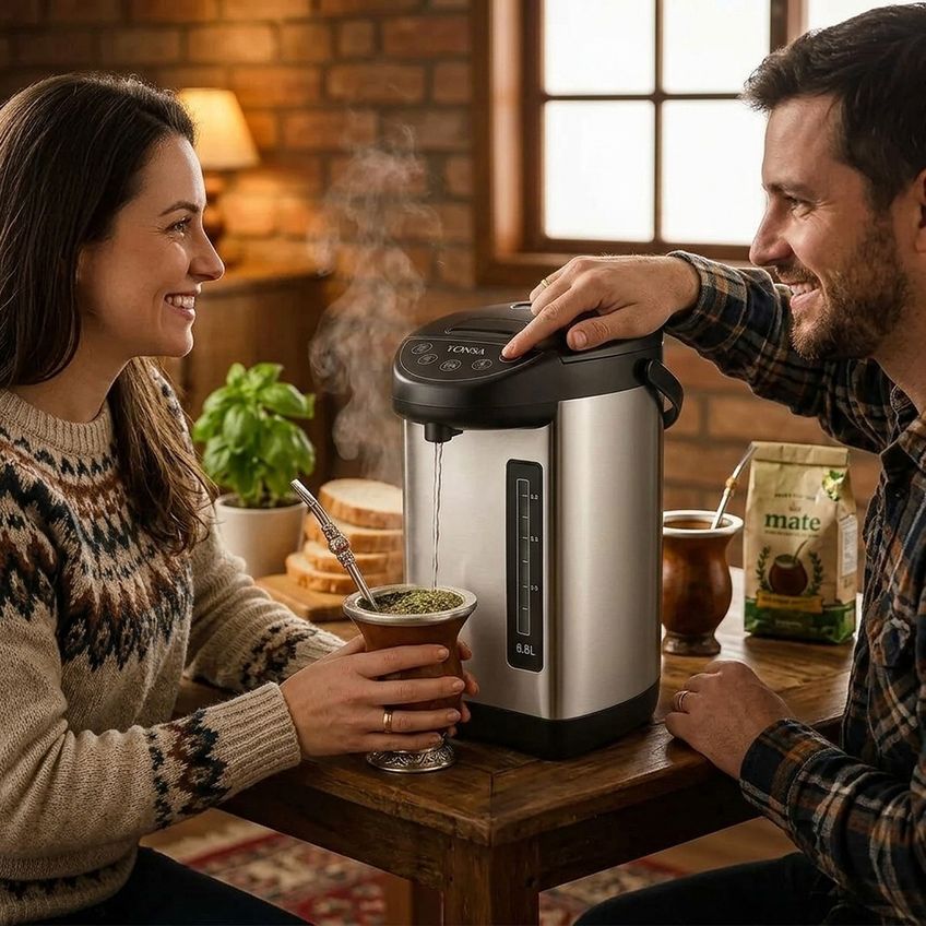 Super Garrafa Térmica Elétrica Água Quente Aço Inox 6,8 L - imagem 3
