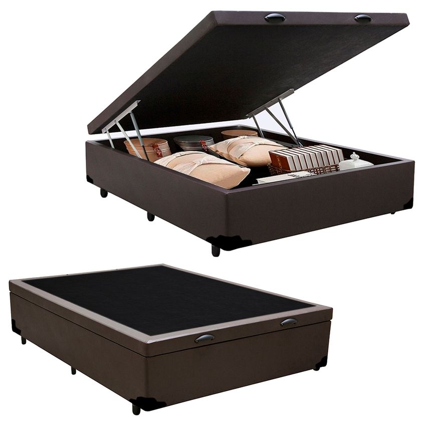 Cama Box Baú Casal Sintético + Colchão De Espuma D33 - Sereneprime - 138cm - imagem 3