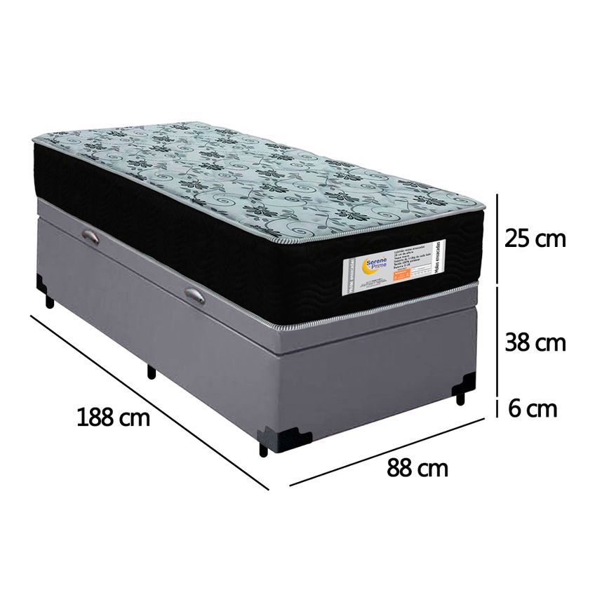 Cama Box Baú Solteiro Sintético + Colchão Molas Ensacadas Sereneprime Sonnolux - 88cm - imagem 4