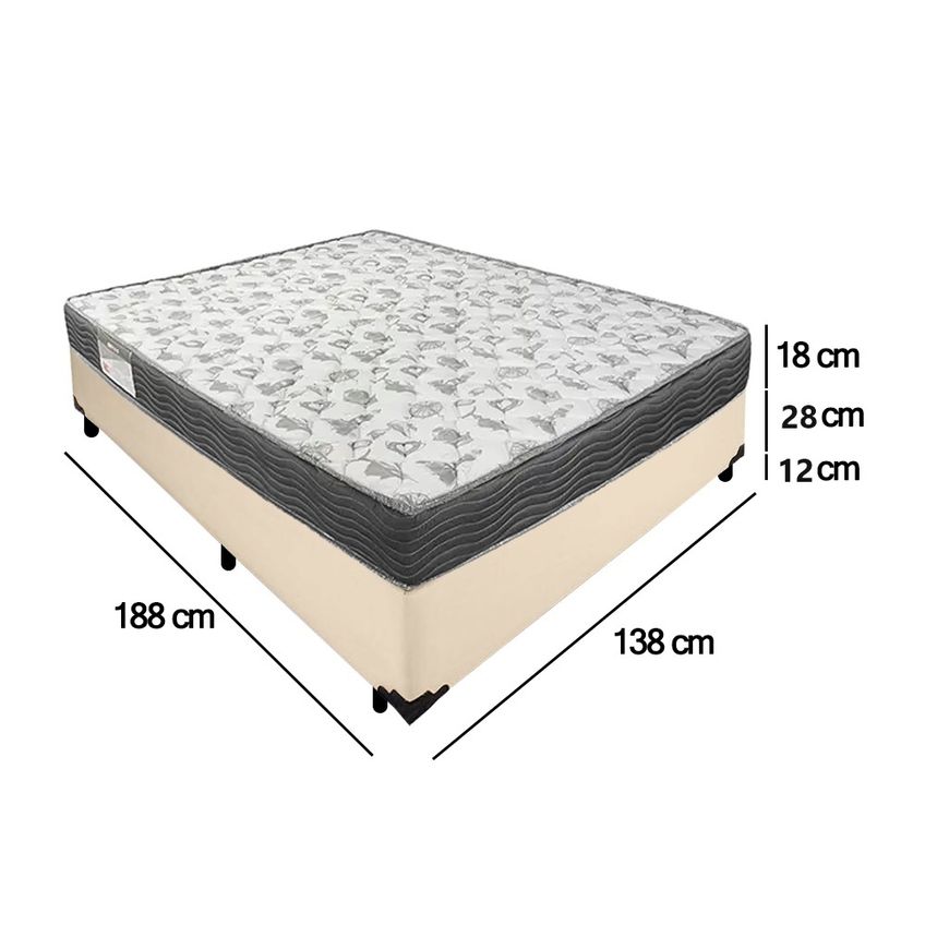Cama Box Casal Sintético + Colchão De Espuma D33 - Sereneprime - 138cm - imagem 4