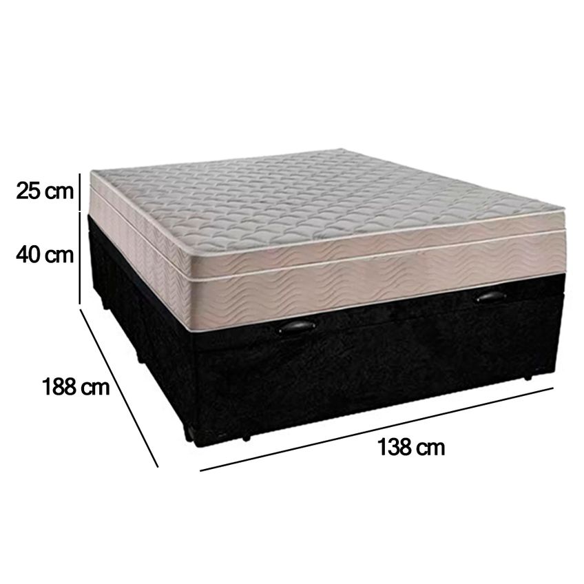 Cama Box Baú Casal Suede + Colchão Sereneprime Molas Ensacadas 138x188x69 - imagem 3