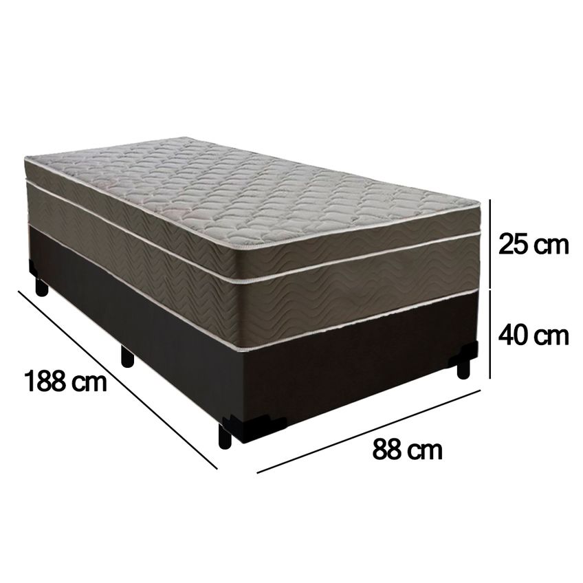Cama Box Suede Solteiro + Colchão Sereneprime Molas Ensacadas 88x188x65 - imagem 3