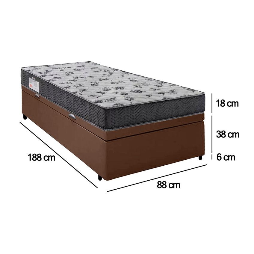Cama Box Baú Solteiro Sintético + Colchão De Espuma D33 - Sereneprime - 88cm - imagem 4