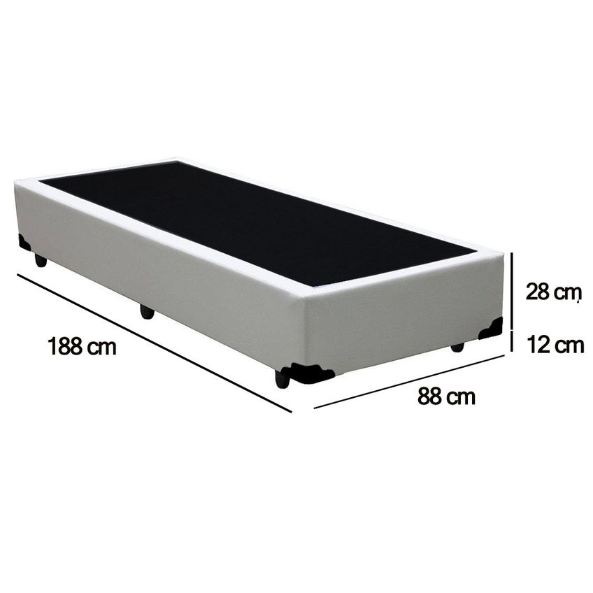 Cama Box Solteiro Sintetico Sereneprime Branco 88x188x40 - imagem 3