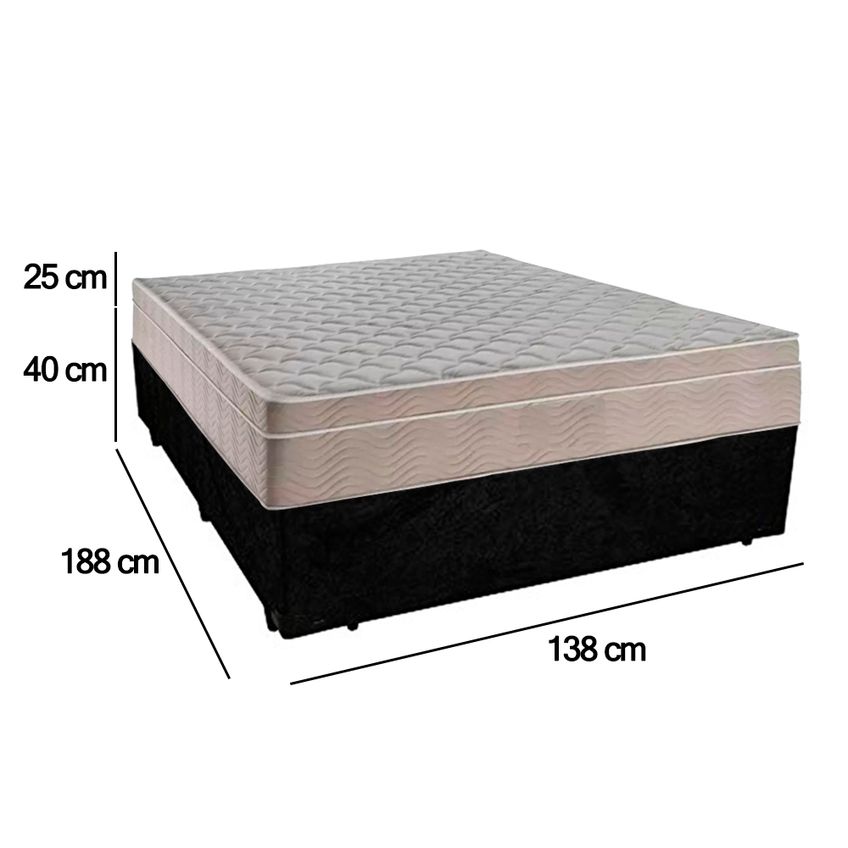 Cama Box Casal Suede + Colchão Sereneprime Molas Ensacadas 138x188x65 - imagem 3