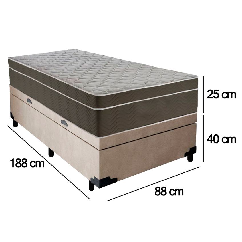Cama Box Baú Suede Solteiro + Colchão Sereneprime Molas Ensacadas 88x188x69 - imagem 4