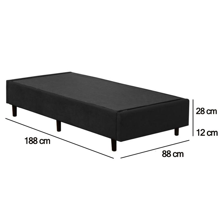 Cama Box Solteiro Suede Sereneprime Preto 88x188x40 - imagem 3