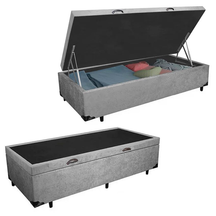 Cama Box Baú Solteiro Suede + Colchão De Espuma D33 - Sereneprime - 88cm - imagem 5