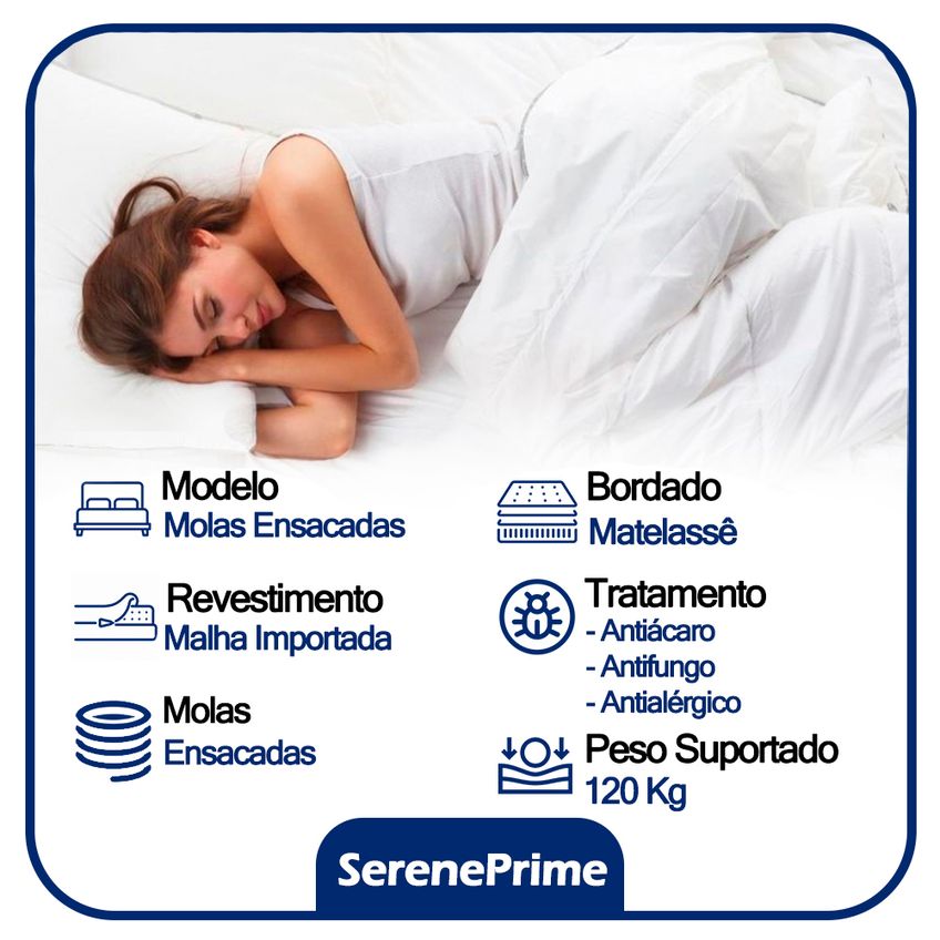 Cama Box Baú Suede Solteiro + Colchão Sereneprime Molas Ensacadas 88x188x69 - imagem 3