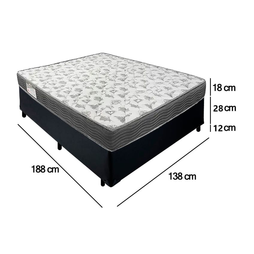 Cama Box Casal Sintético + Colchão De Espuma D33 - Sereneprime - 138cm - imagem 4
