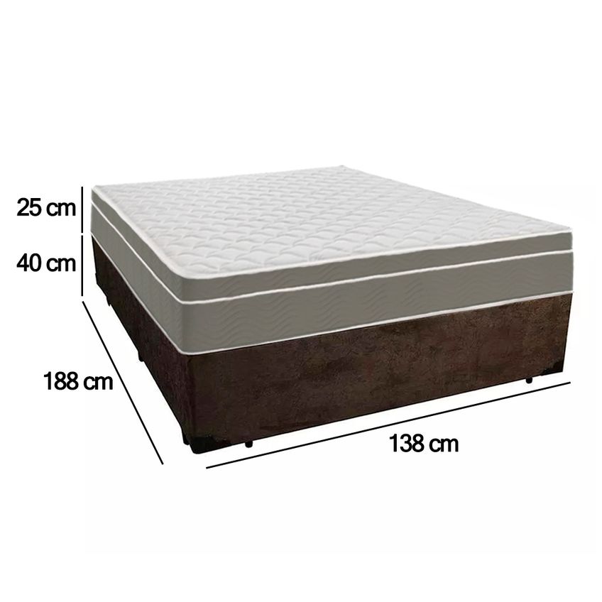 Cama Box Casal Suede + Colchão Sereneprime Molas Ensacadas 138x188x65 - imagem 3