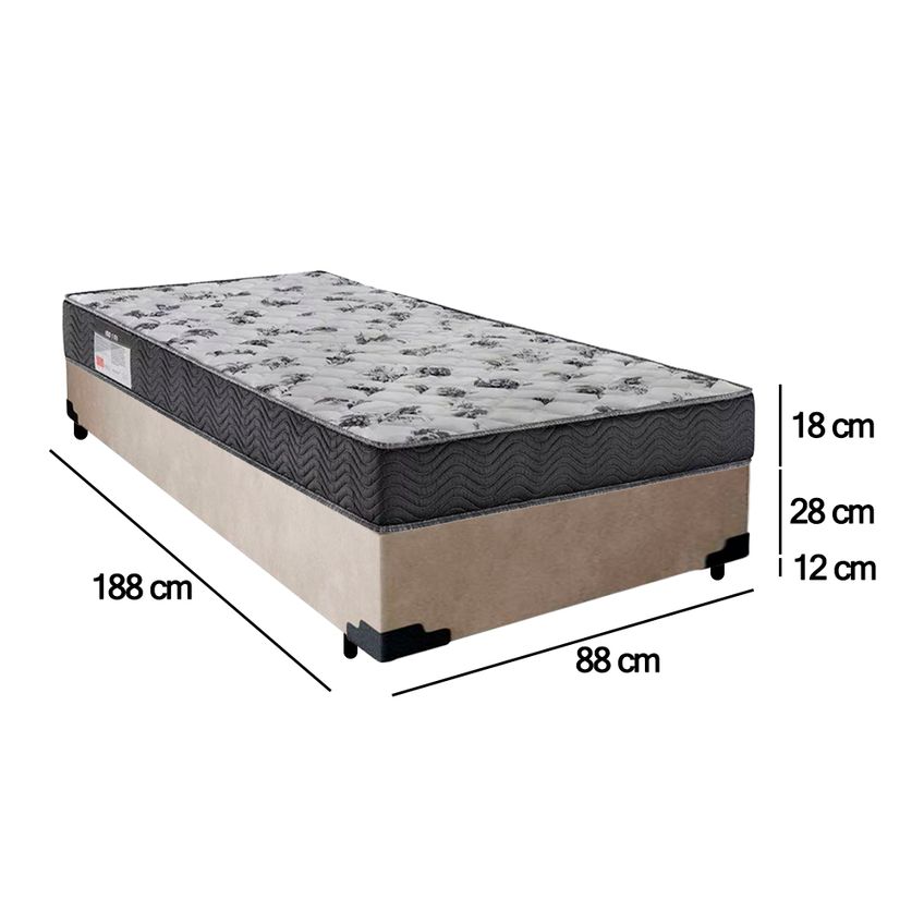 Cama Box Solteiro Suede + Colchão De Espuma D33 - Sereneprime - 88cm - imagem 3