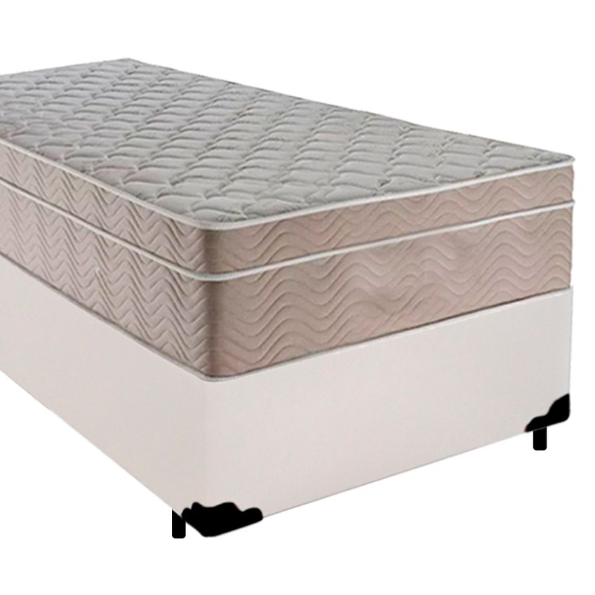 Cama Box Solteiro Sintético + Colchão De Molas Ensacadas - Sereneprime - 88cm Branco - imagem 5
