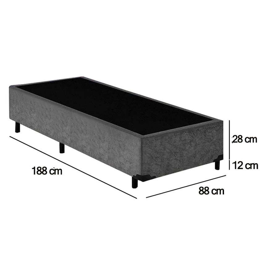Cama Box Solteiro Suede Sereneprime Cinza 88x188x40 - imagem 3