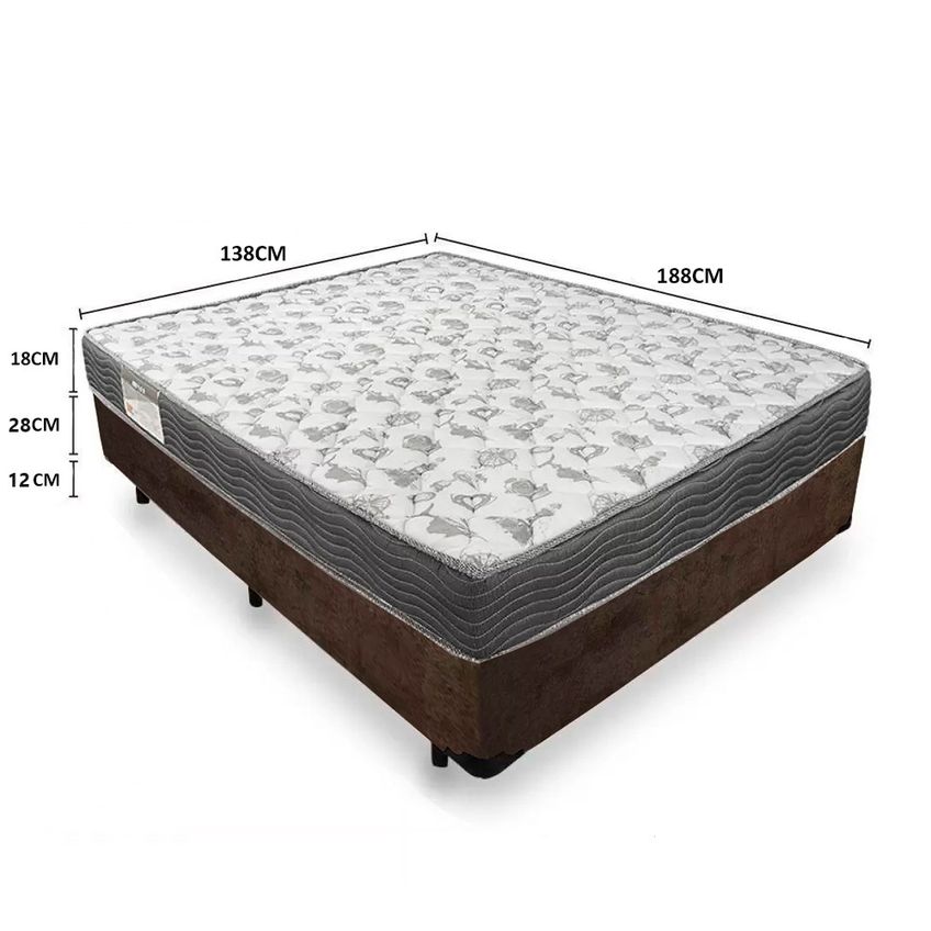Cama Box Casal Suede + Colchão De Espuma D33 - Sereneprime - 138cm - imagem 4
