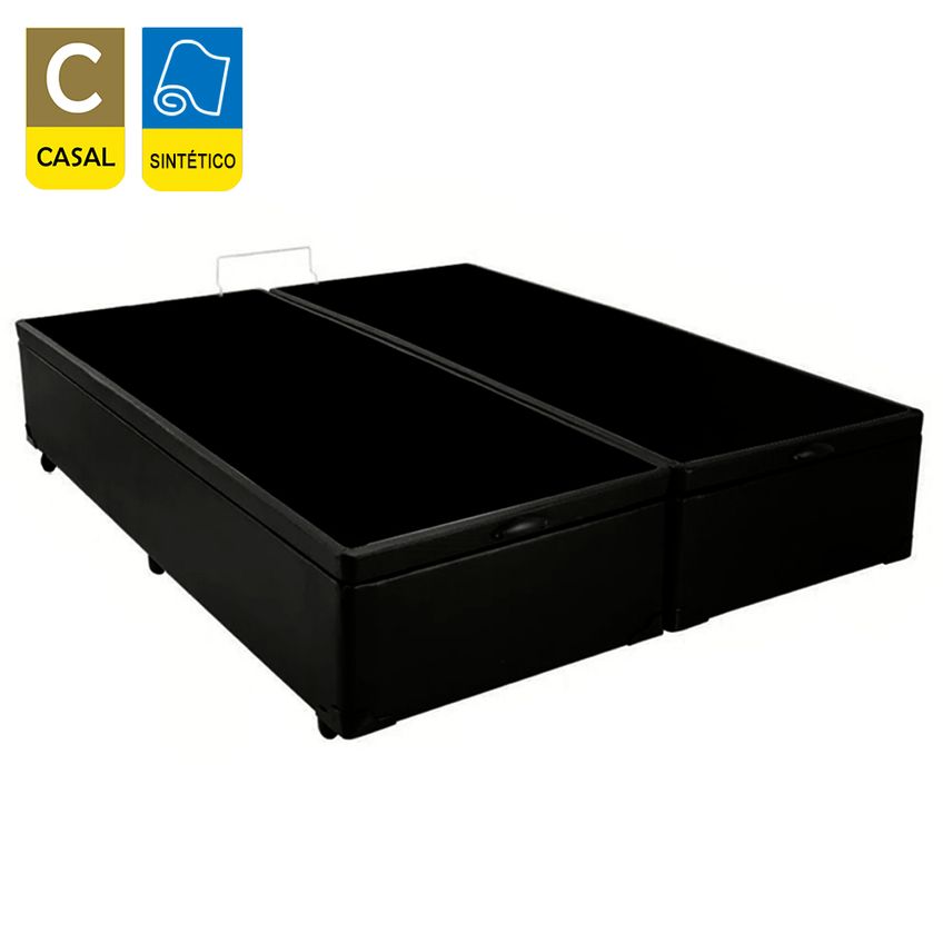 Cama Box Baú Casal Bipartido Sintético + Colchão De Espuma D33 - Sereneprime - 138cm - imagem 5