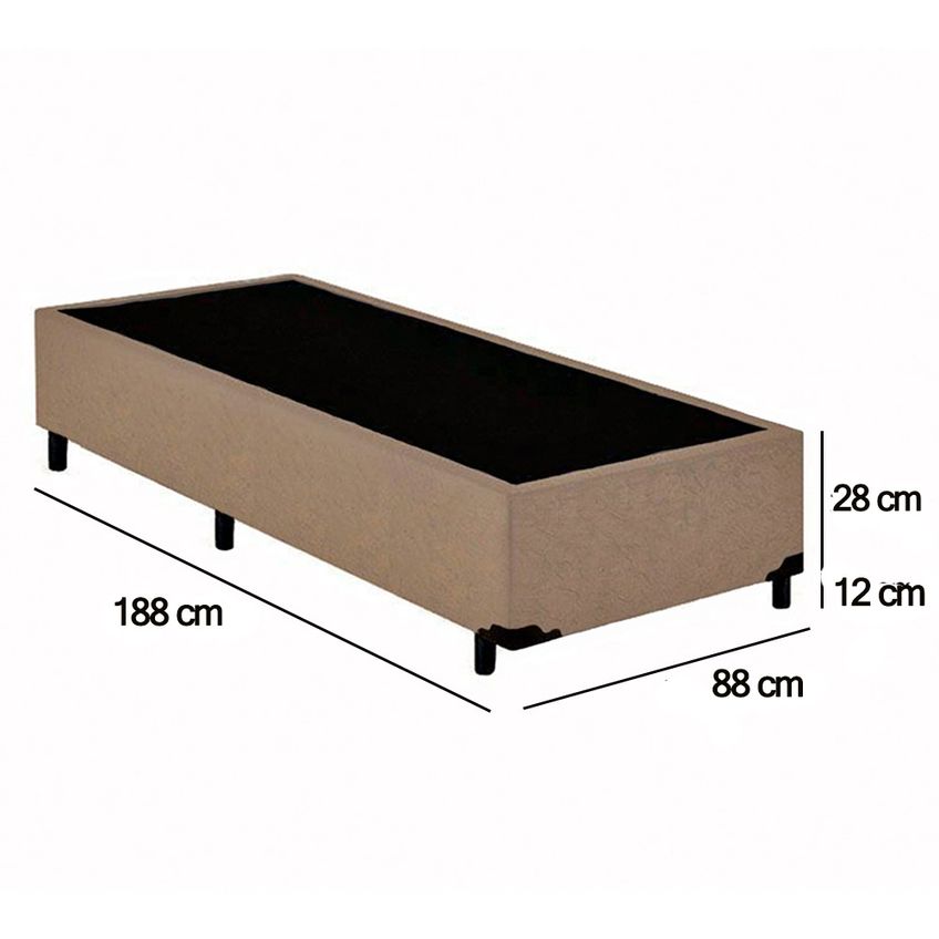 Cama Box Solteiro Suede Sereneprime Bege 88x188x40 - imagem 3