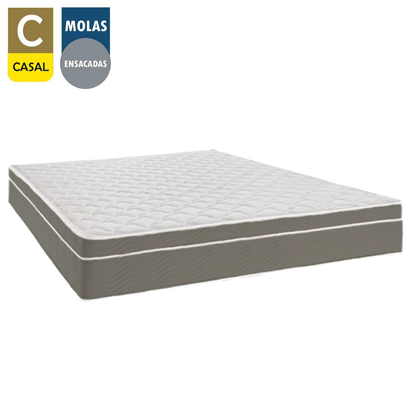 Cama Box Casal Suede + Colchão Sereneprime Molas Ensacadas 138x188x65 - imagem 2