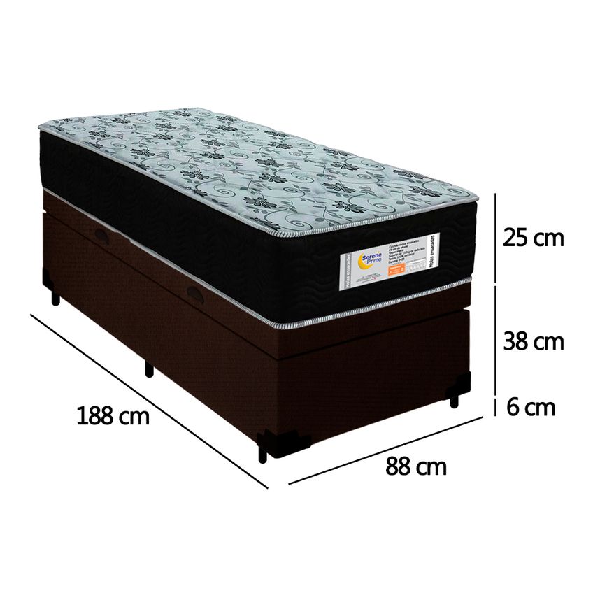 Cama Box Baú Solteiro Suede + Colchão Molas Ensacadas Sereneprime Sonnolux - 88cm - imagem 4