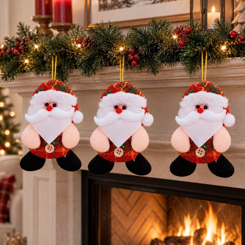 Pendente Papai Noel Árvore De Natal Decoração 12cm Kit 20pçs - imagem 4