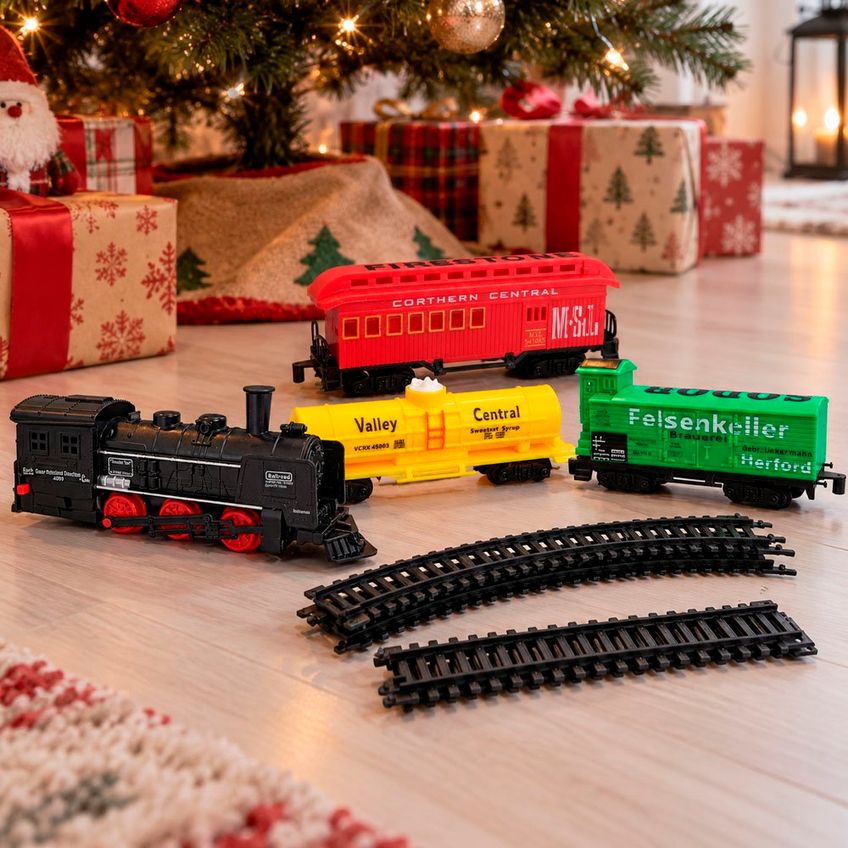 Trem Locomotiva Decoração Natal Trilho Elétrico 18pçs 104cm - imagem 4
