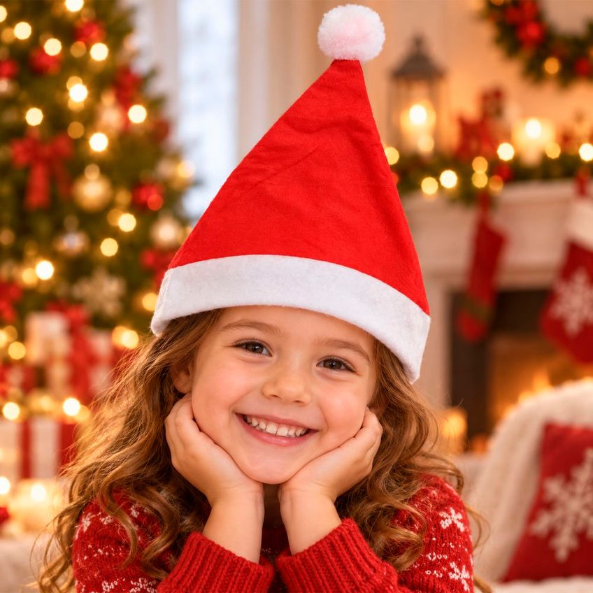 Touca Gorro Tradicional Noel Enfeite Natalino 35cm Kit 12pçs - imagem 3