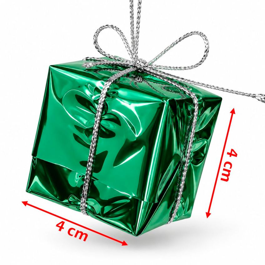 Pendente Enfeite Árvore Natal Decoração Verde 4cm Kit 72pçs - imagem 5