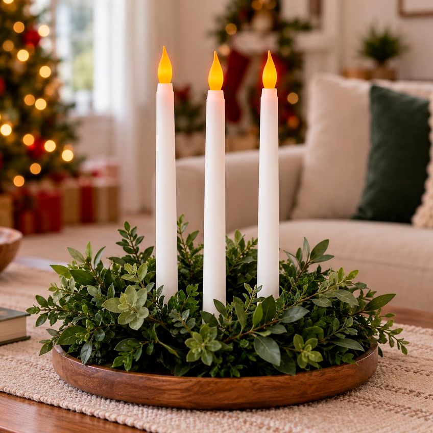 Jogo Velas Leds Enfeite Natal Decoração De 27,5cm 10 Peças - imagem 4