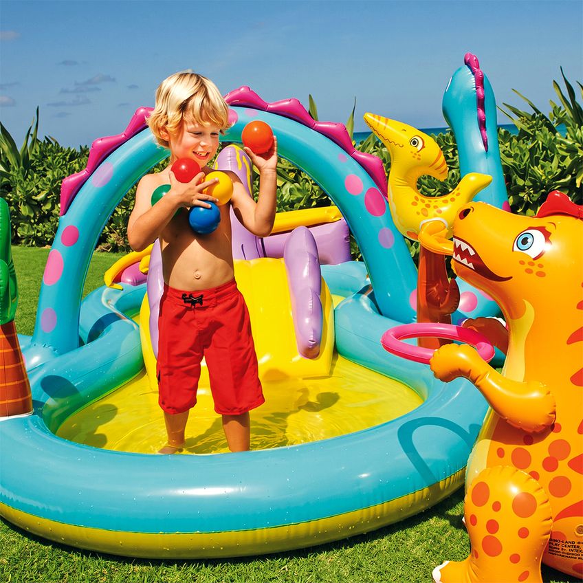 Piscina Inflável Playground Infantil Dinossauro 290l Bomba Elétrica Intex - imagem 4