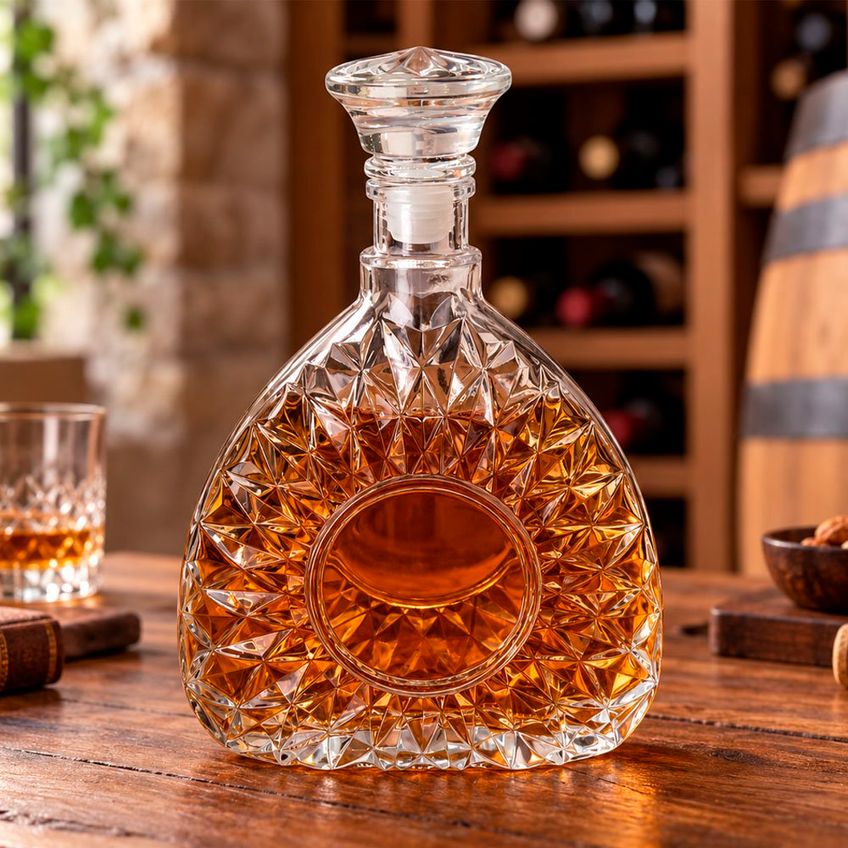 Garrafa Frasco Whisky Licor Triangular Vidro 750ml Kit 2pçs - imagem 3