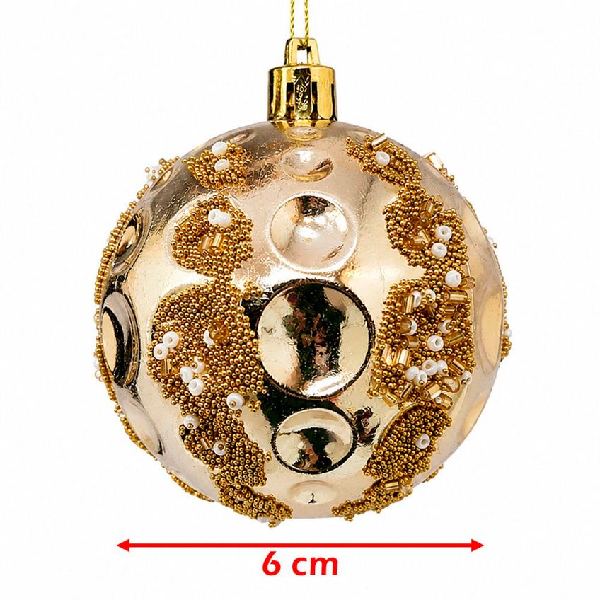 Bola Dourada Enfeite Árvore De Natal Decoração 6cm Kit 12pçs - imagem 5